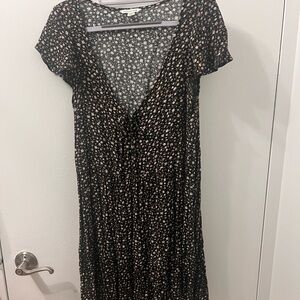 Black floral dress with button detail. Worn twice.